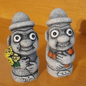 Gray Jeju Stone Statue Set